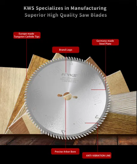 Kws TCT/PCD-Kreissägeblatt 300 x 96 t für Holz/MDF/laminierte Platten in Freud/Leitz-Qualität.